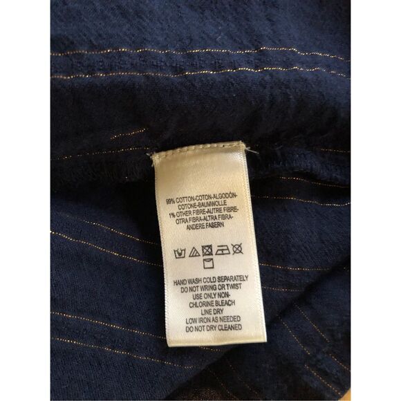 Maeve Womens Reston Metallic Striped Top Blue  Small - Picture 12 of 12